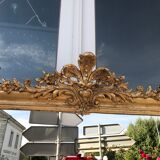 Golden Louis-philippe mirror with pediment 170x72 cm