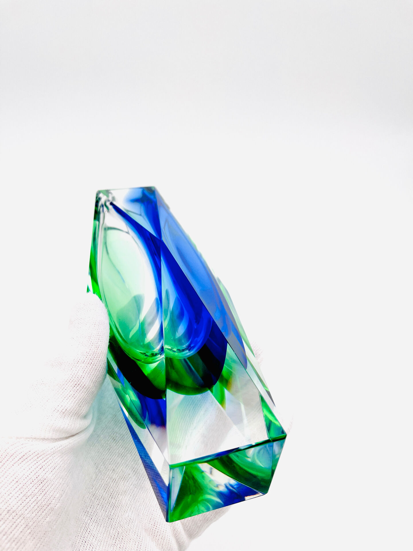 Vase Alessandro Mandruzzato - Murano - Sommerso - Blue & Green - 1960