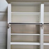 White bookcase library cabinet bookcase with ladder