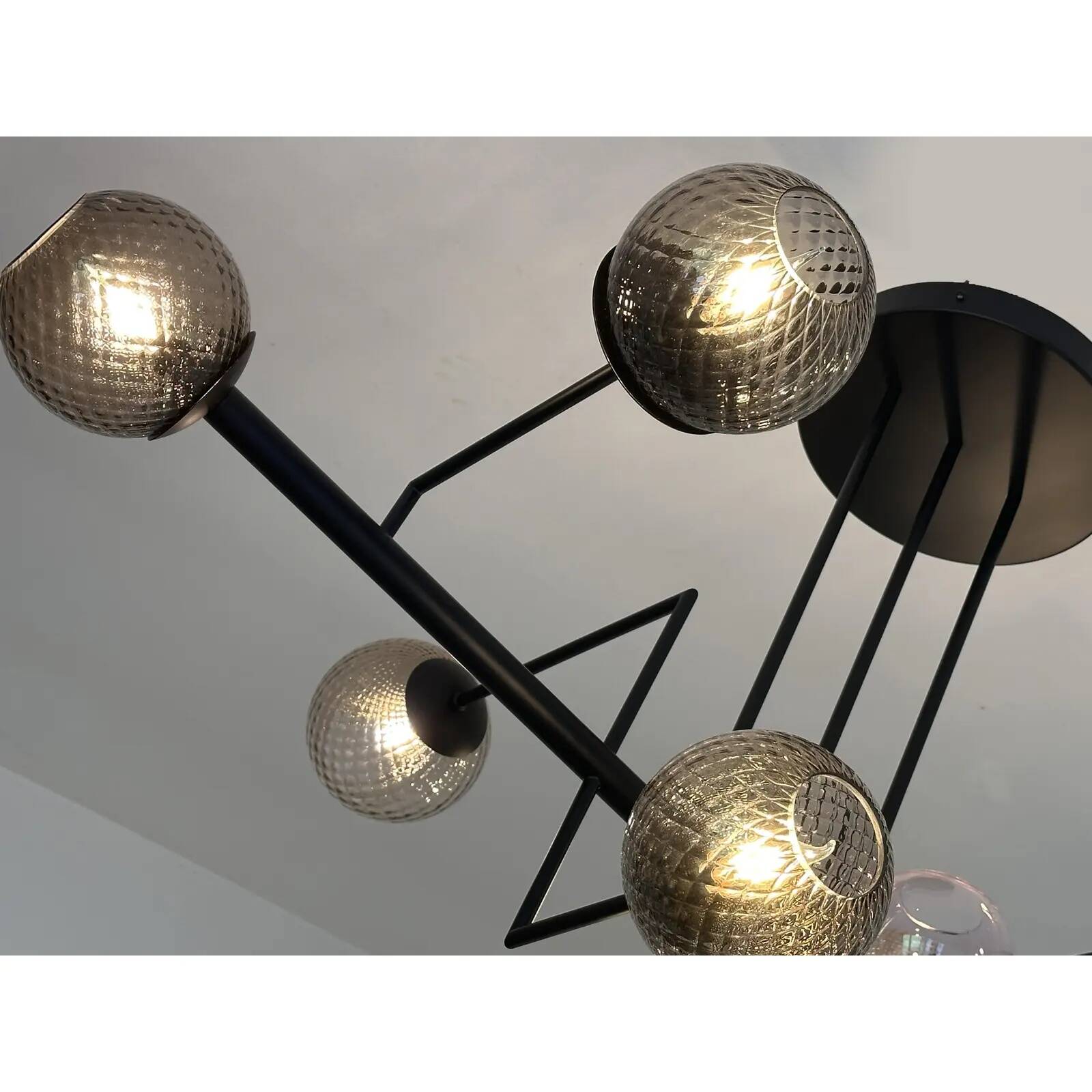 Contemporary Smoked-Fumè "Ballotton" Spheres Attributed to Murano Glass Spu