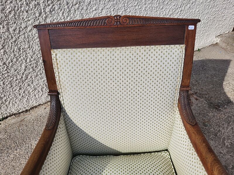 Armchair empire bergere in dark walnut from the XIXth century