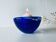 Bougeoir en verre bleu Kosta Boba