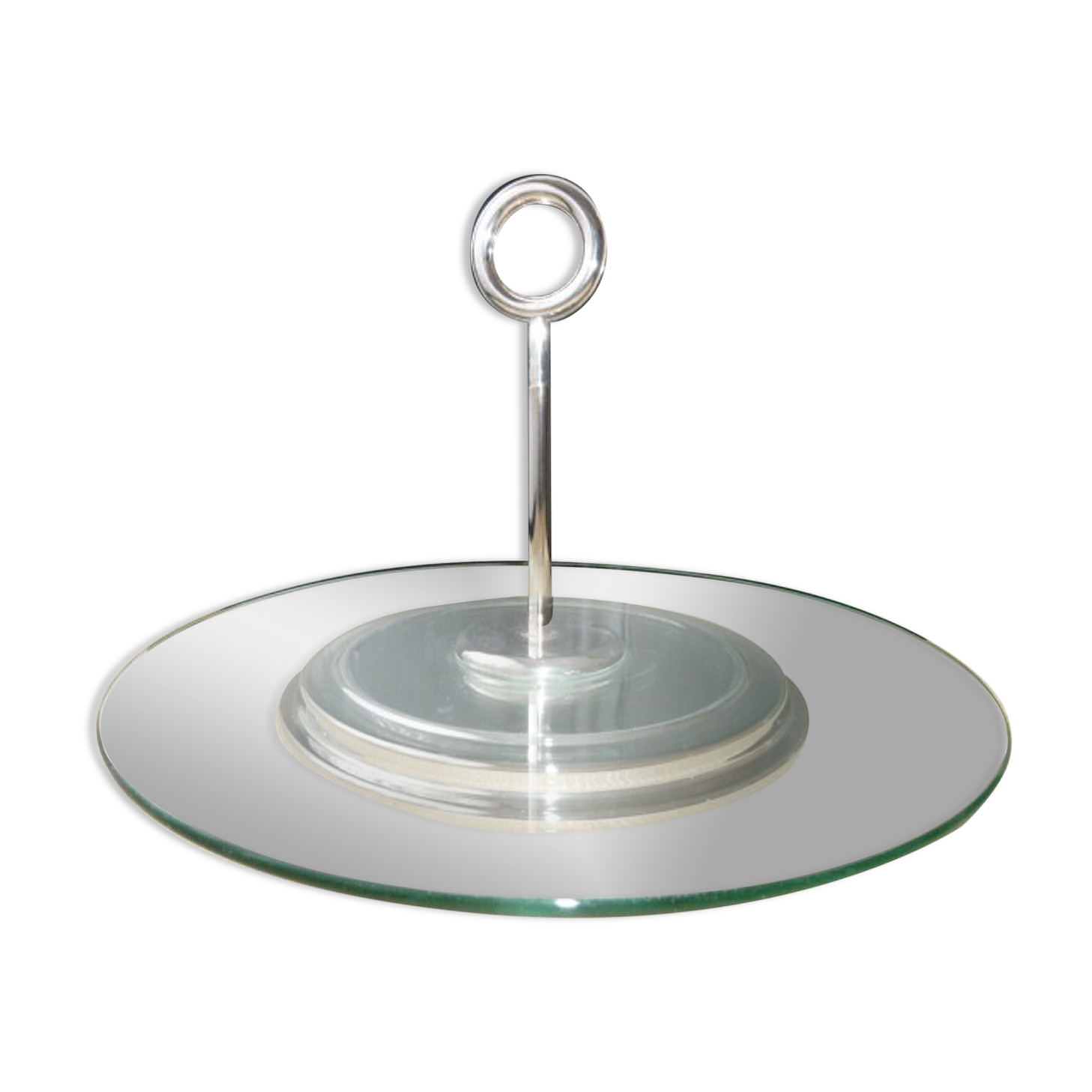 Glass and silver metal cheese platter