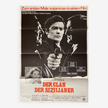 Affiche cinéma originale "Le Clan des Siciliens" Jean Gabin, Alain Delon 60x84cm 1969