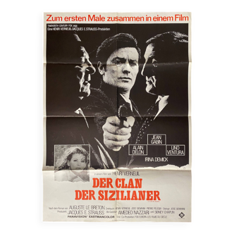 Original cinema poster "The Clan of the Sicilians" Jean Gabin, Alain Delon 60x84cm 1969