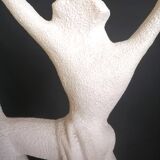 Art Deco lamp with stoneware resin sculpture, 1960s