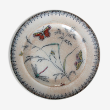 Assiette à soupe ancienne anglaise en porcelaine faïencerie Pinder Bourne and Co modèle Apollo