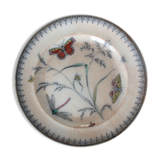 Assiette à soupe ancienne anglaise en porcelaine faïencerie Pinder Bourne and Co modèle Apollo