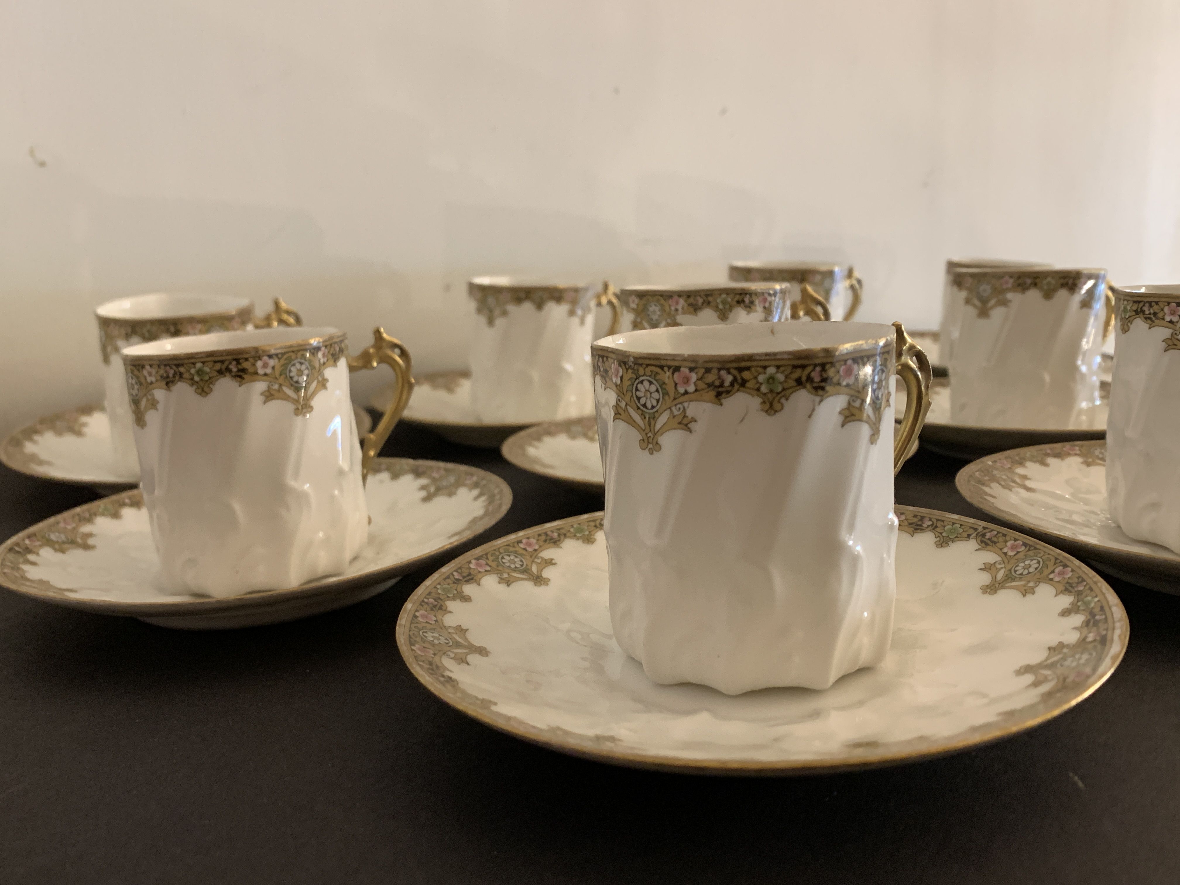 Limoges porcelain coffee service - Chabrol and Poirier - Bac and Périgault - Early twentieth century