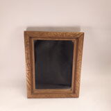 Rectangular mirror frame golden wood art deco flowers 1930