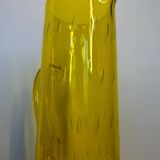 Pichet en verre Murano bullé jaune vintage