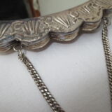 Silver oval boudoir mirror