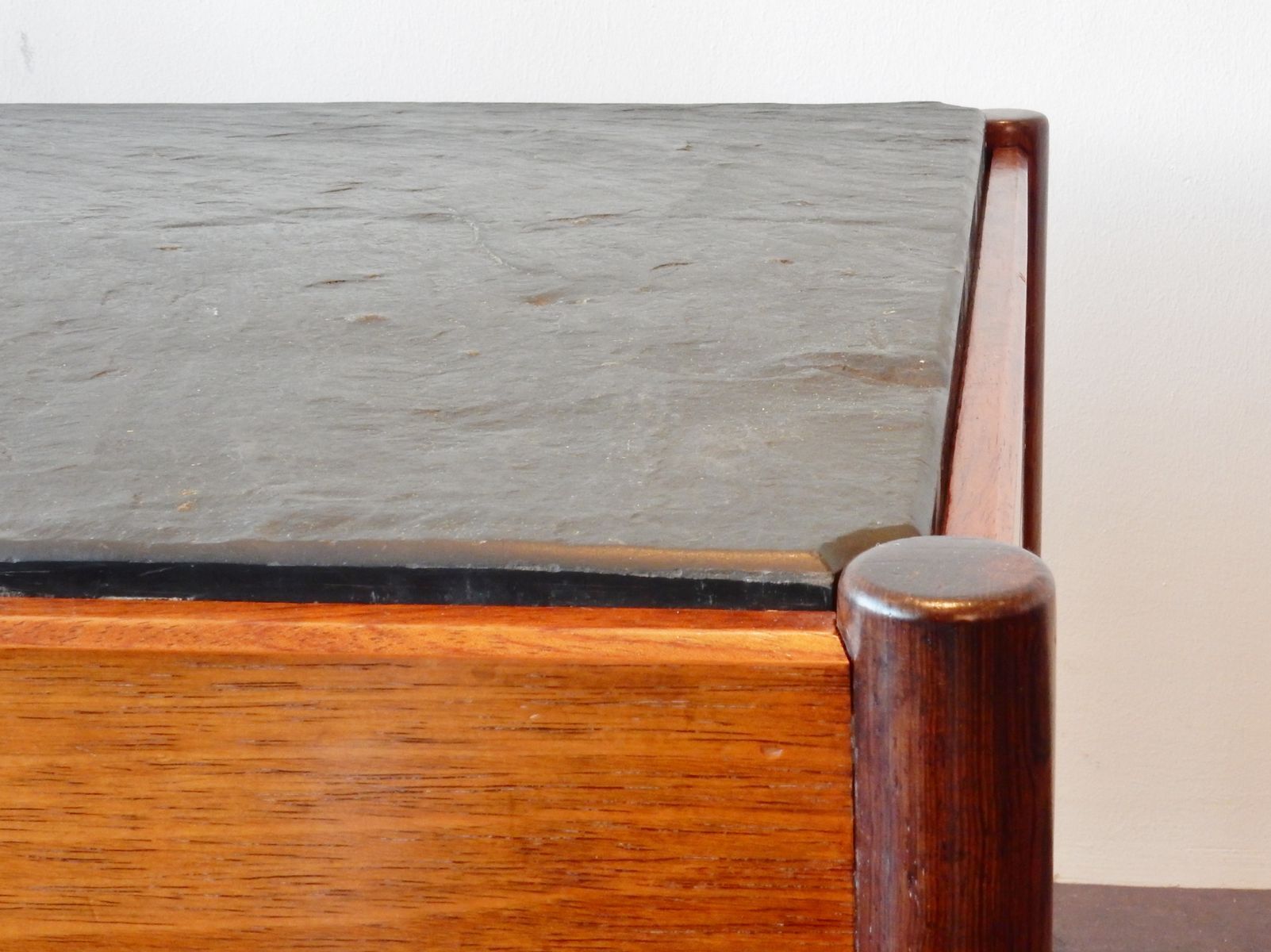Vintage coffee table with stone tray