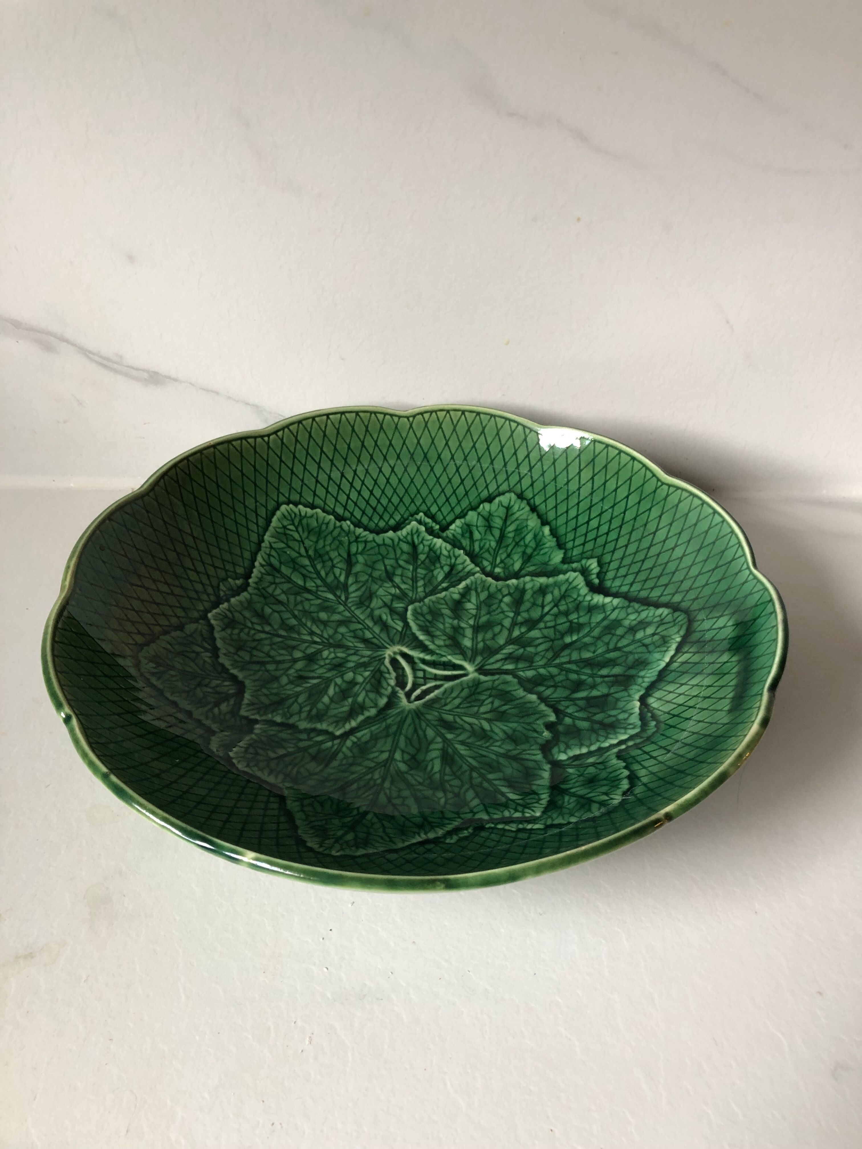 Vintage dish in green earthenware Gien