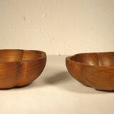 Pair of empty teak pocket cups