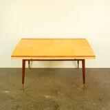 Height-adjustable coffee table, maple, beech, vintage from the 50s