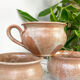 8 tasses en grès émaillé vintage