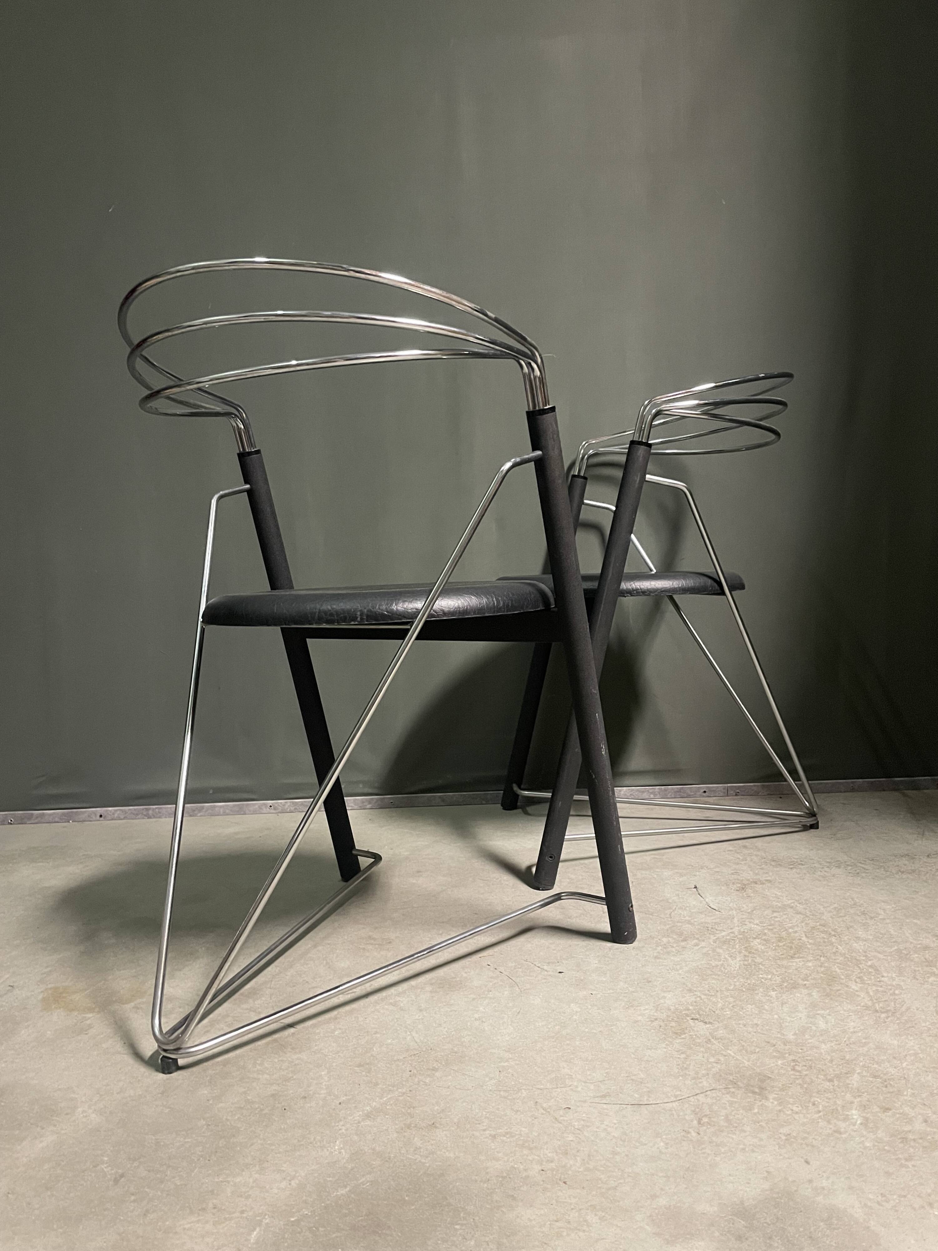 A pair of 'Post Modern' 1980's desk chairs/side chairs.