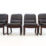 Set of Four Leather Armchairs by Eugen Schmidt, 1970s