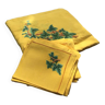 Service de table en lin jaune brodé de fleurs de lierre