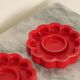 Pair of red Swedish candle holders designed by Gustavsberg