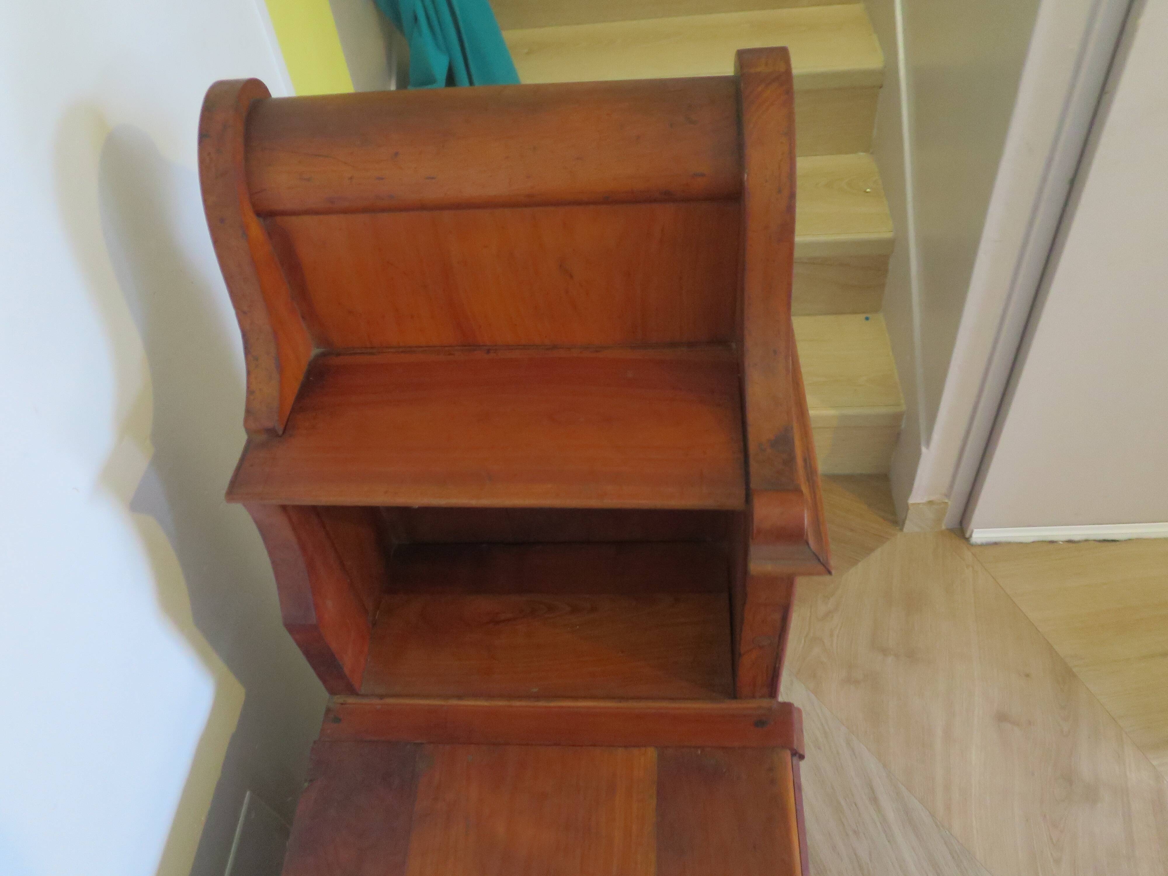 Antique trunk bench - Louis Philippe style - trunk seat - solid wood