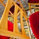 Set de 6 chaises tissu rouge 1960