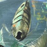 Congolese School Aquatic fauna Oil on canvas signed