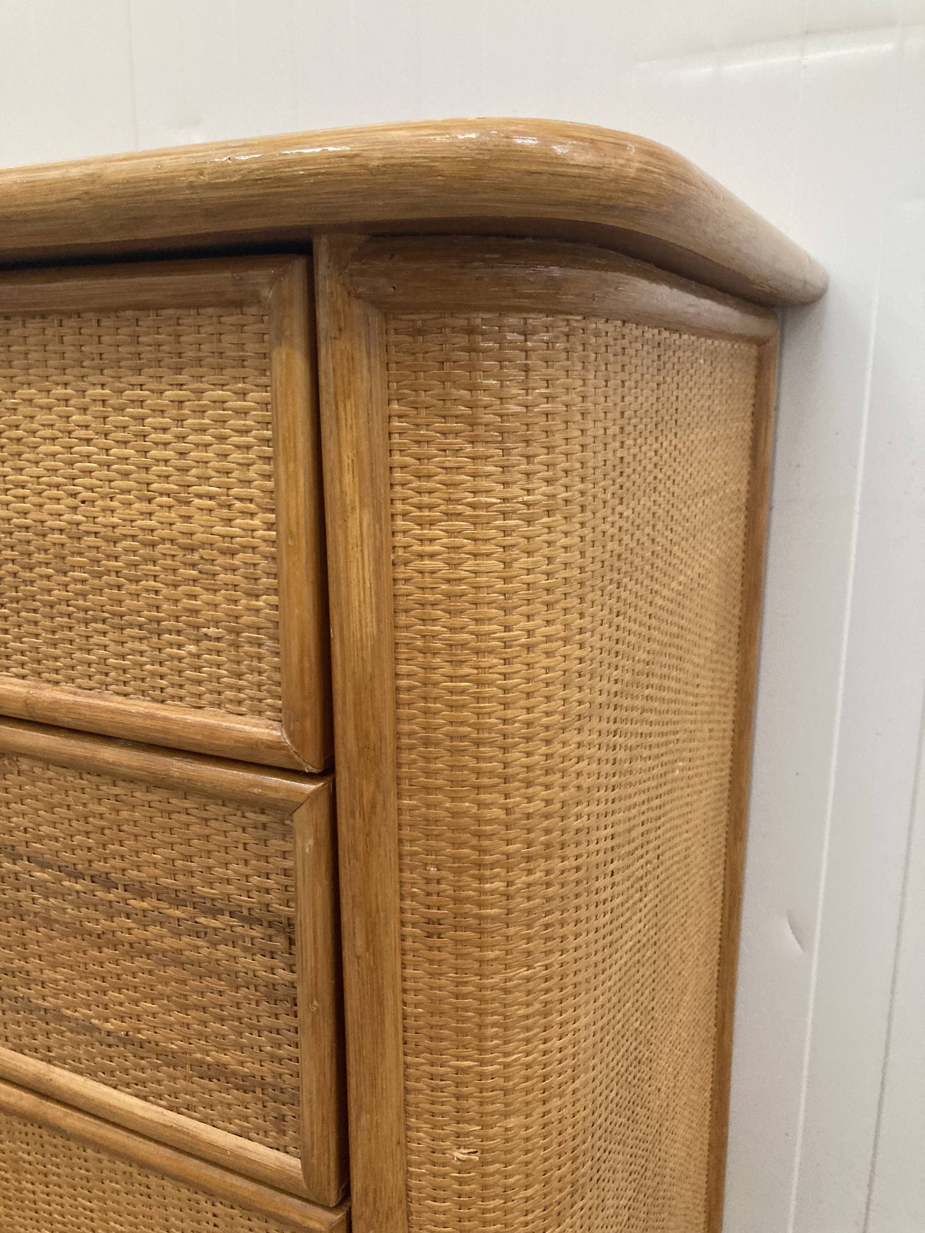 Vintage wicker sideboard, 1970s