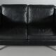 vintage danish mid century stouby 2 person sofa in black leather