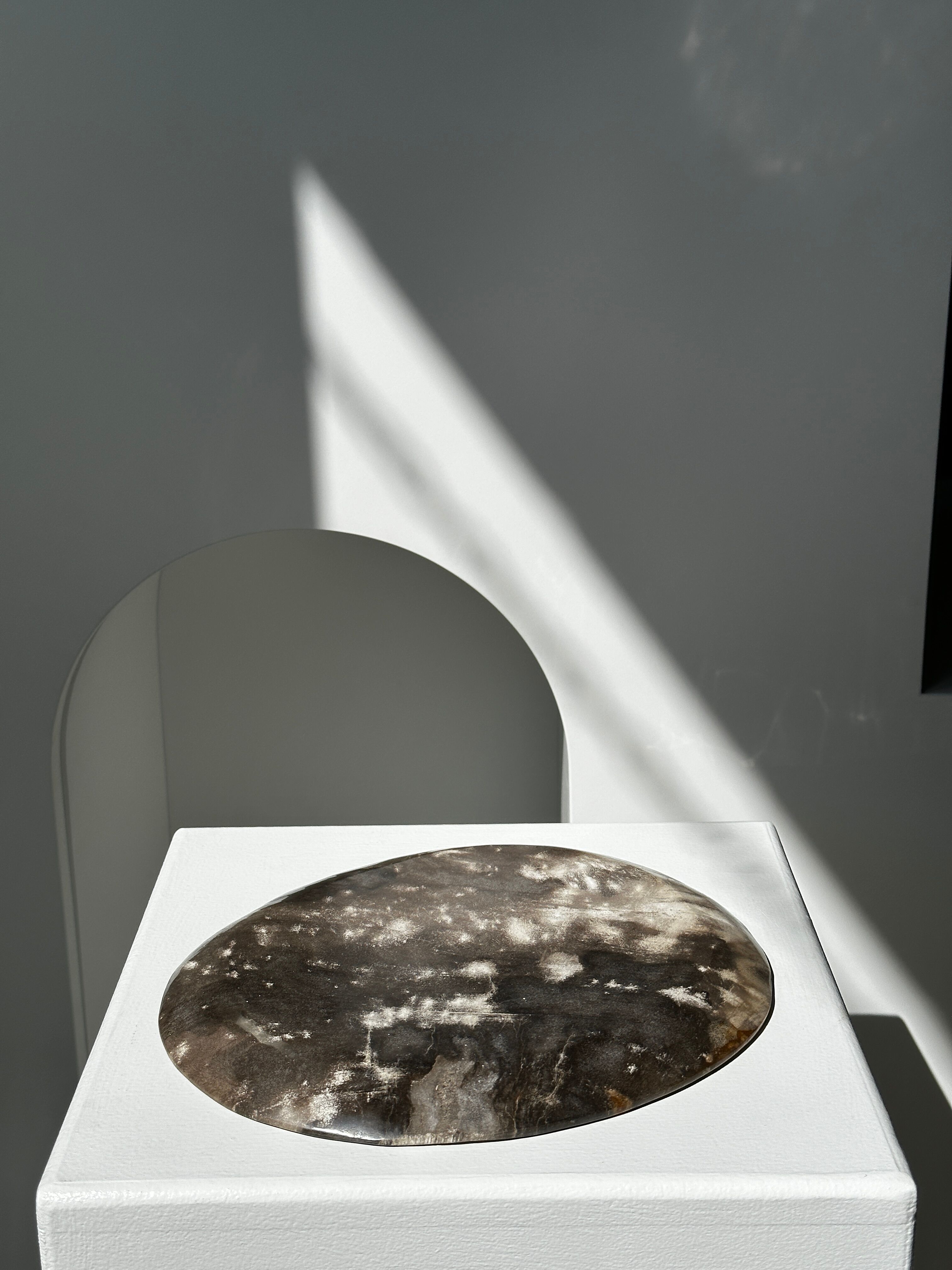 Dish in petrified wood