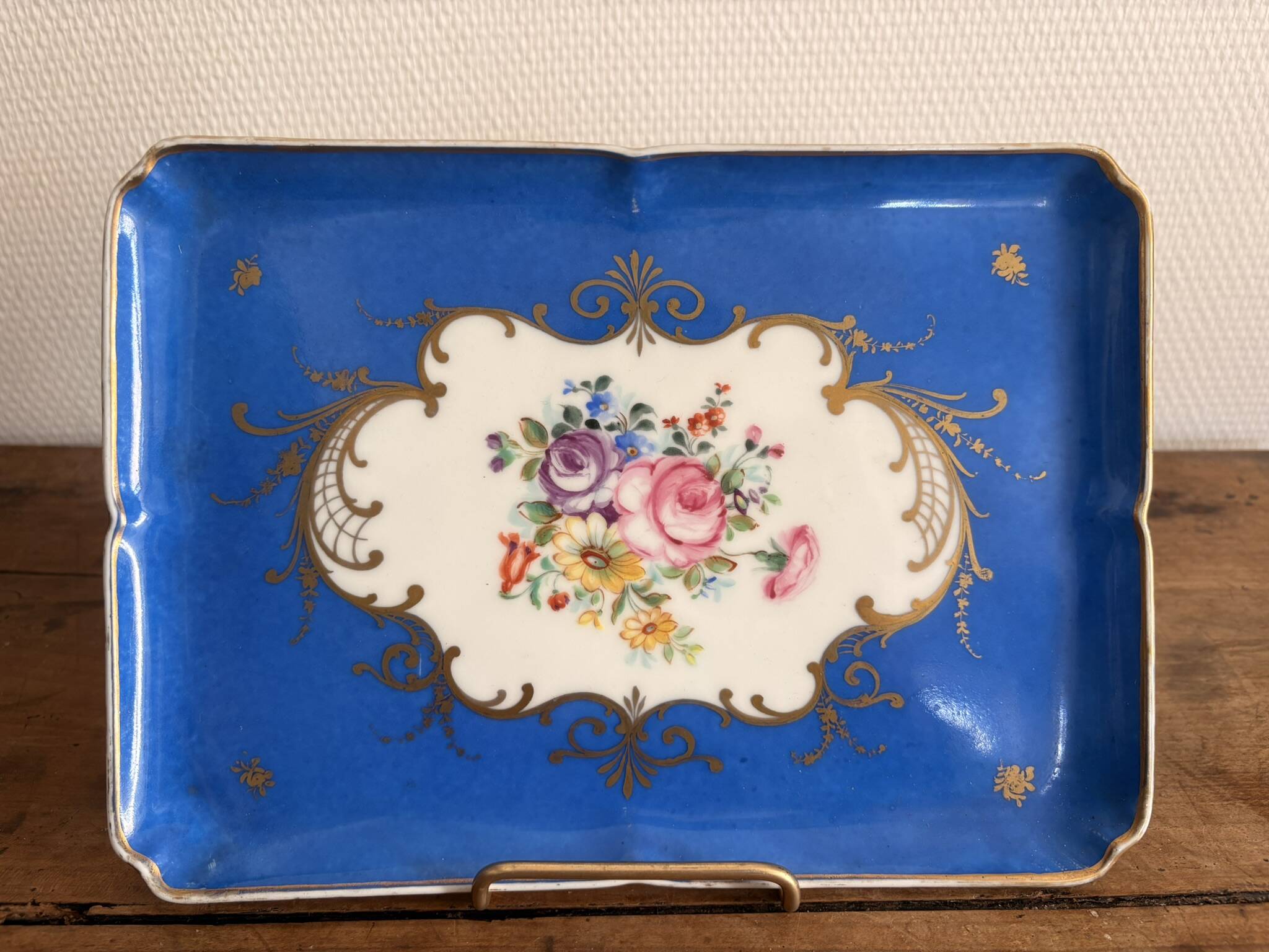 Antique Blue and Gold Porcelain Plate, Sèvres Style, Samson, 19th Century