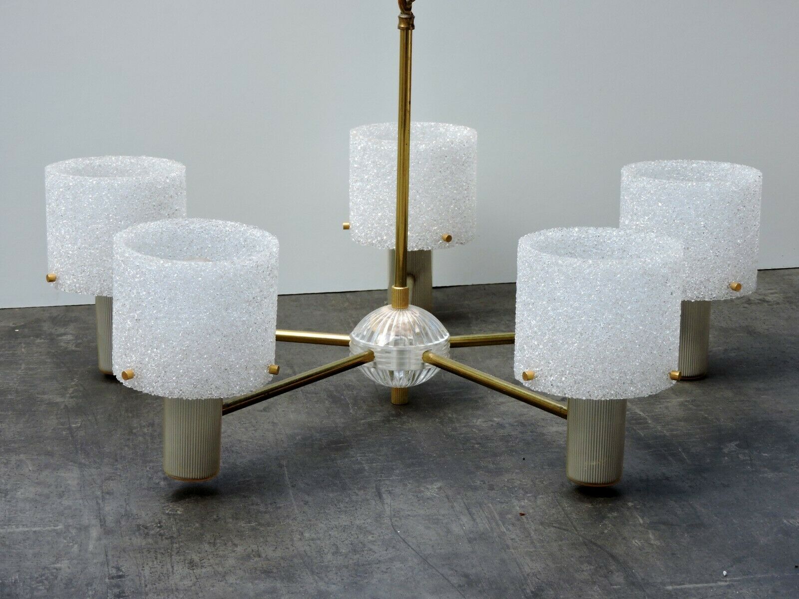 Lustre suspension Vintage Design Perplex 5 feux