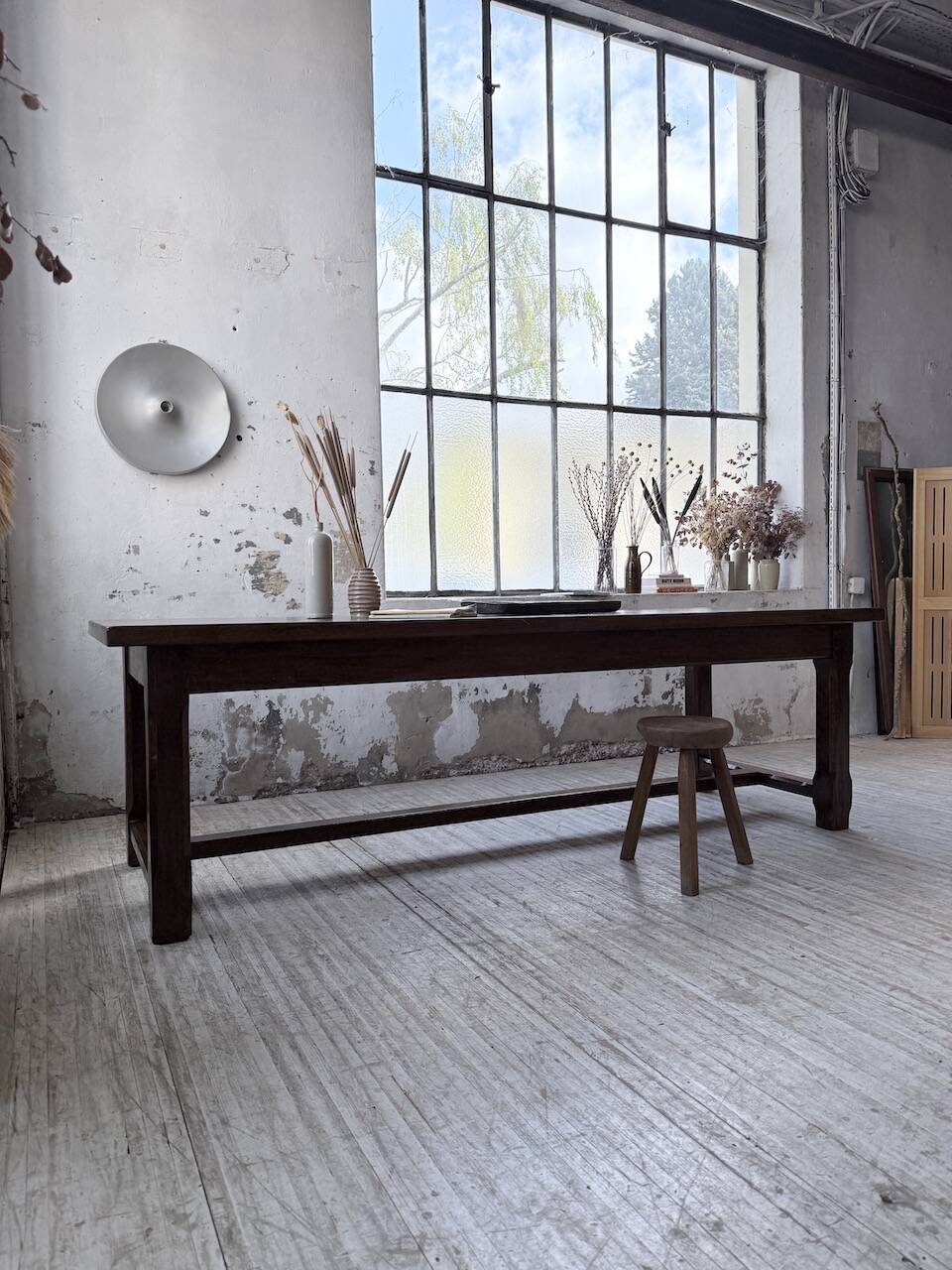 Table de ferme campagne noyer massif XL 250cm
