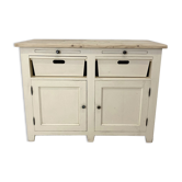 Sideboard beige light top solid wood raw