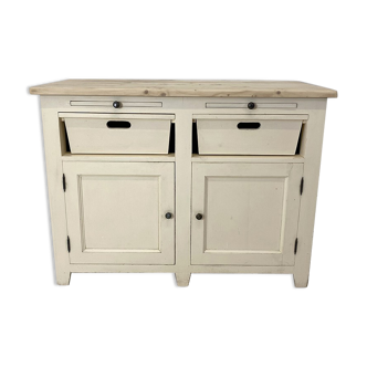 Sideboard beige light top solid wood raw