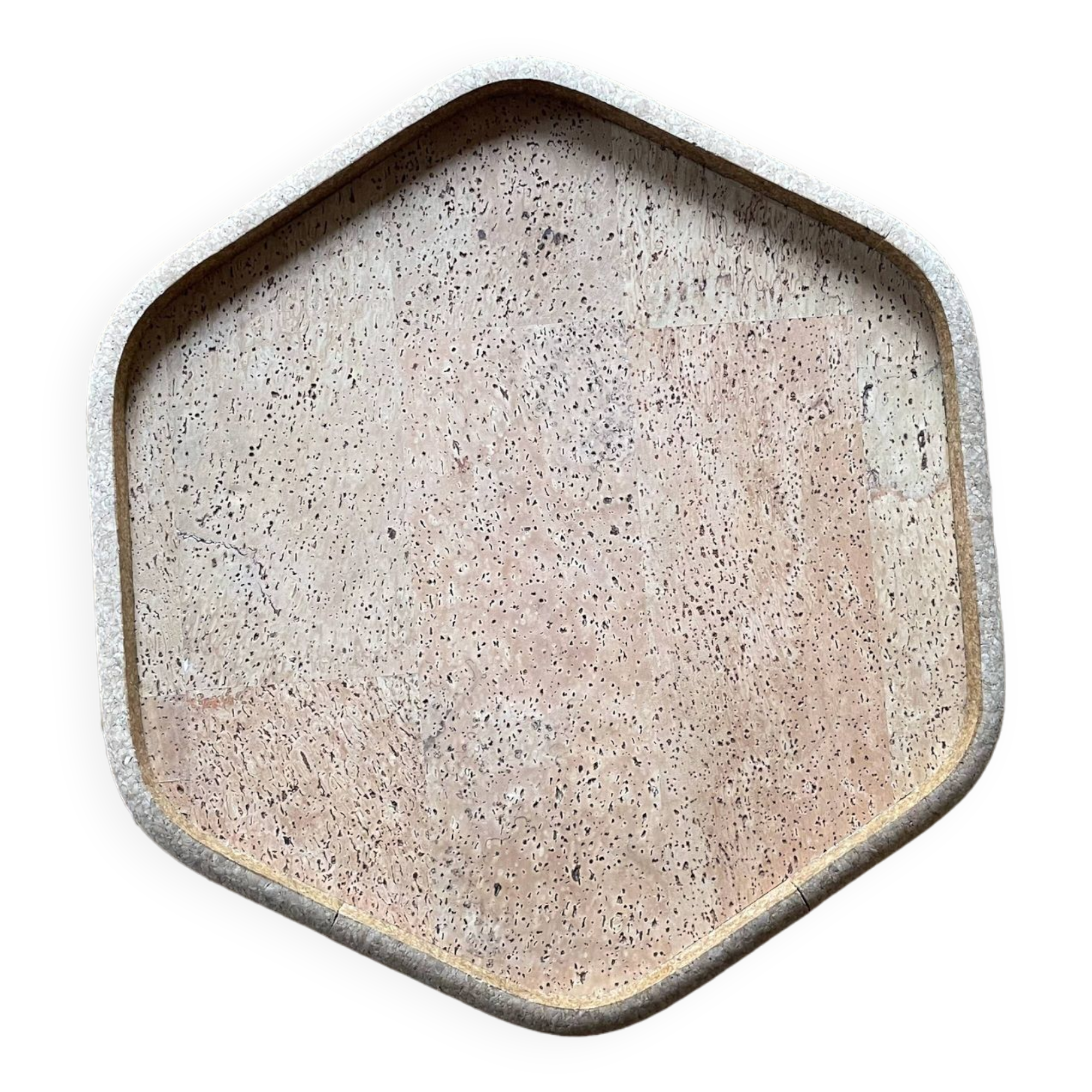 Hexagonal cork tray - vintage