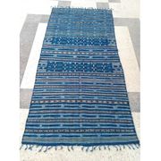 Kilim bleu fait main en pure laine - 215x125cm