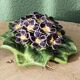 Ceramic sculpture, slip, bouquet of pansies