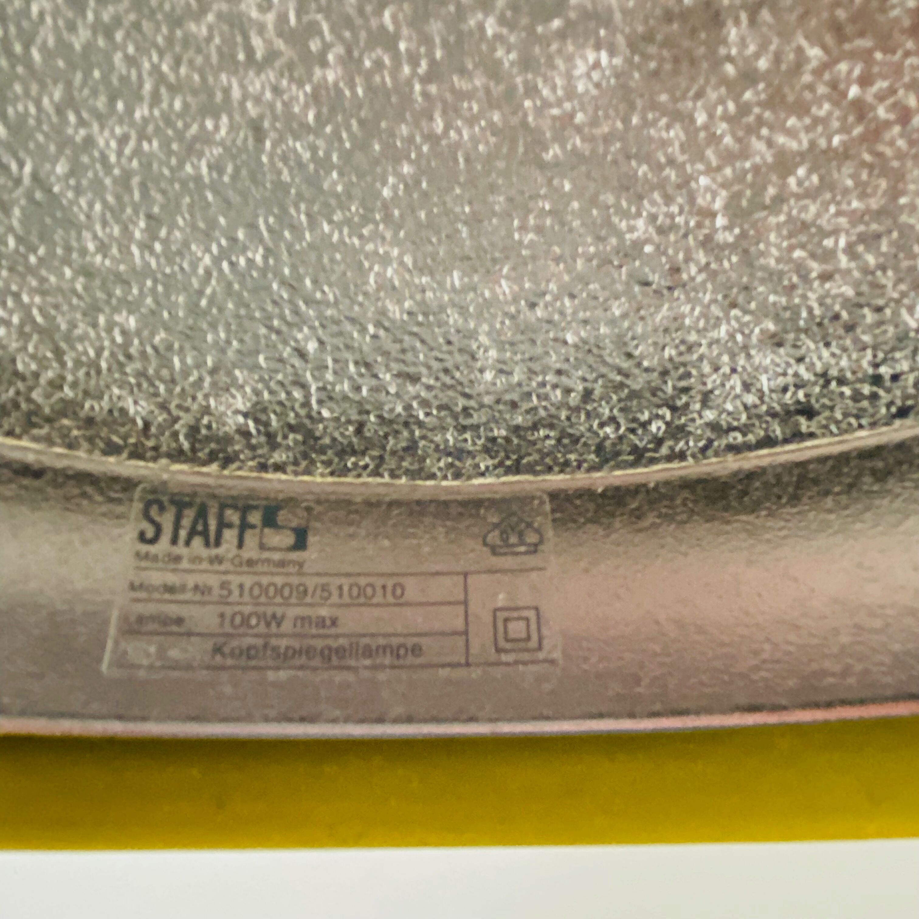 Yellow hanging lamp by Arnold Berges for Staff Leuchten, 70's interior