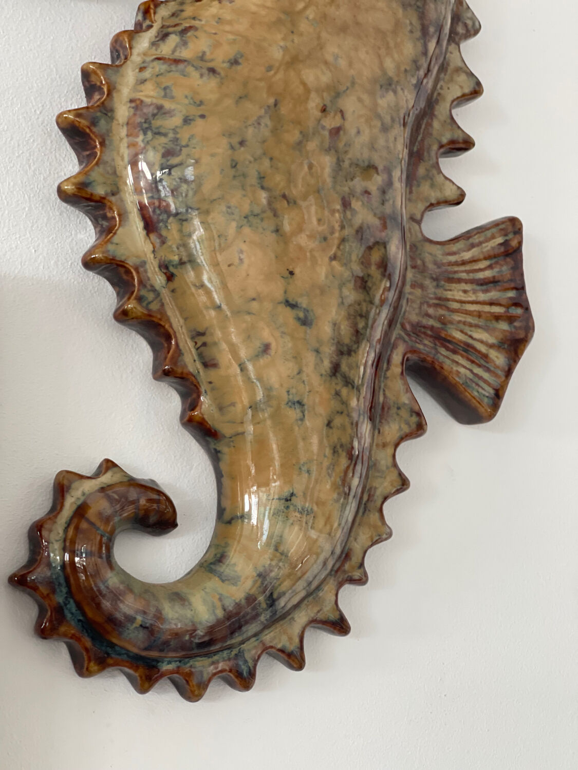 Ceramic wall seahorse