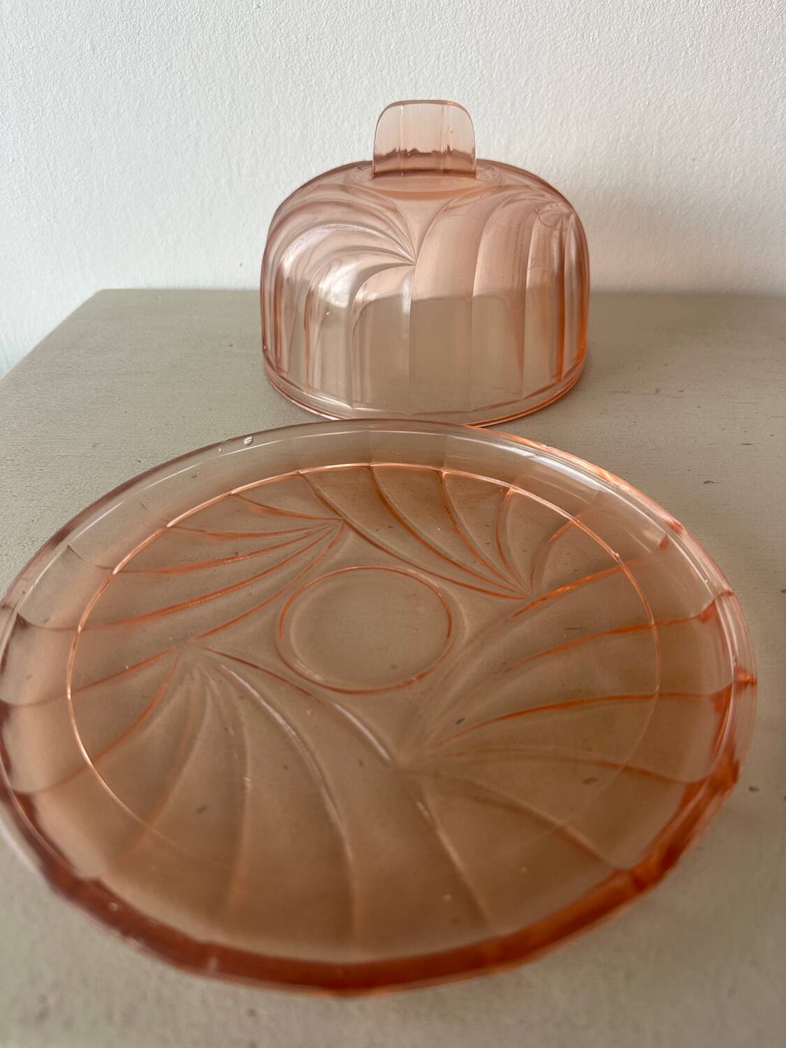 Antique glass cheese dome