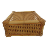 Cane, bamboo and rattan stool, 60s-70s