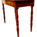 Louis Philippe style game table in mahogany and 19th century veneer