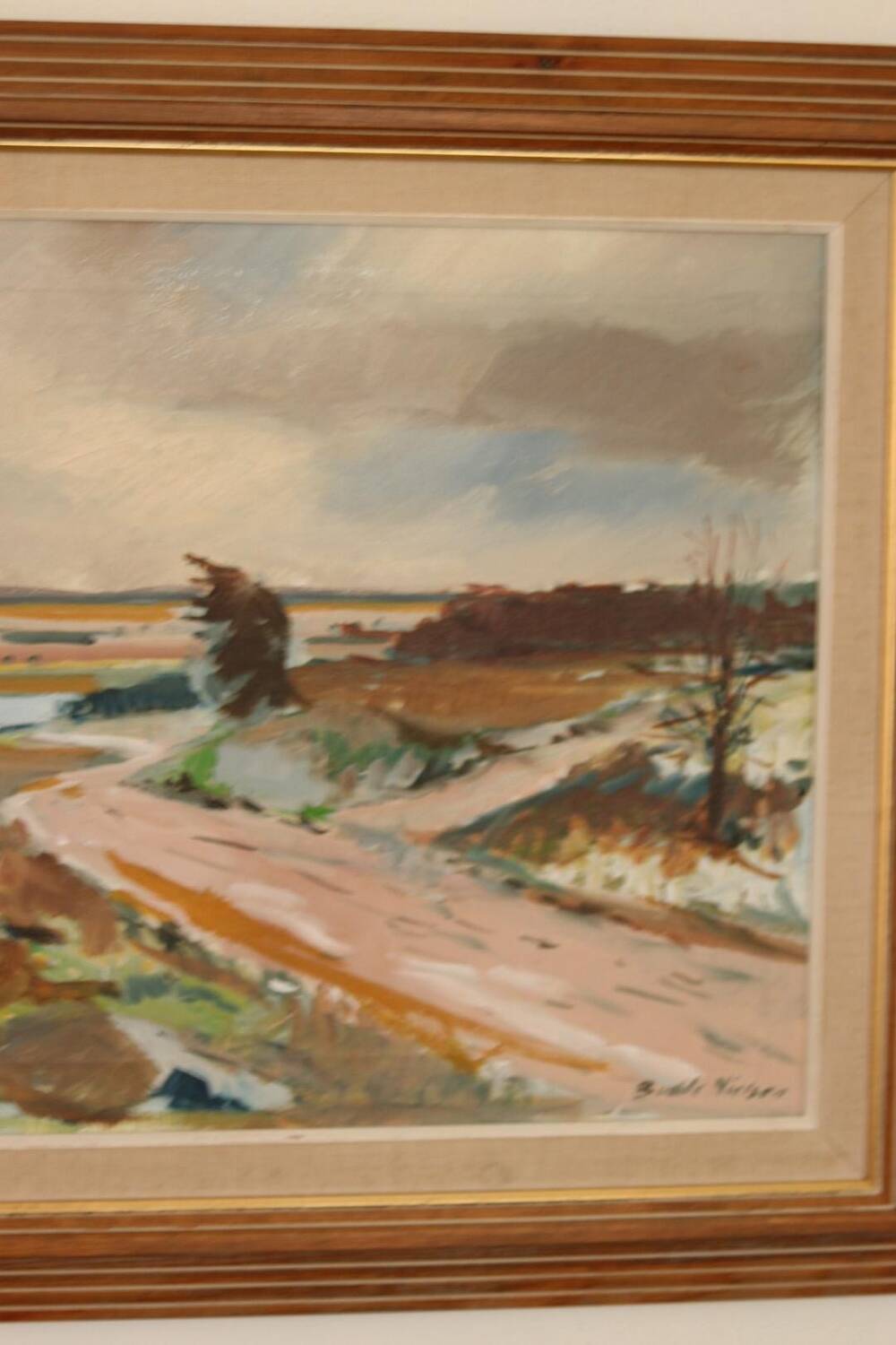 Huile sur toile suédoise – “Paysage” par Budde Nielsen – Signée et encadrée