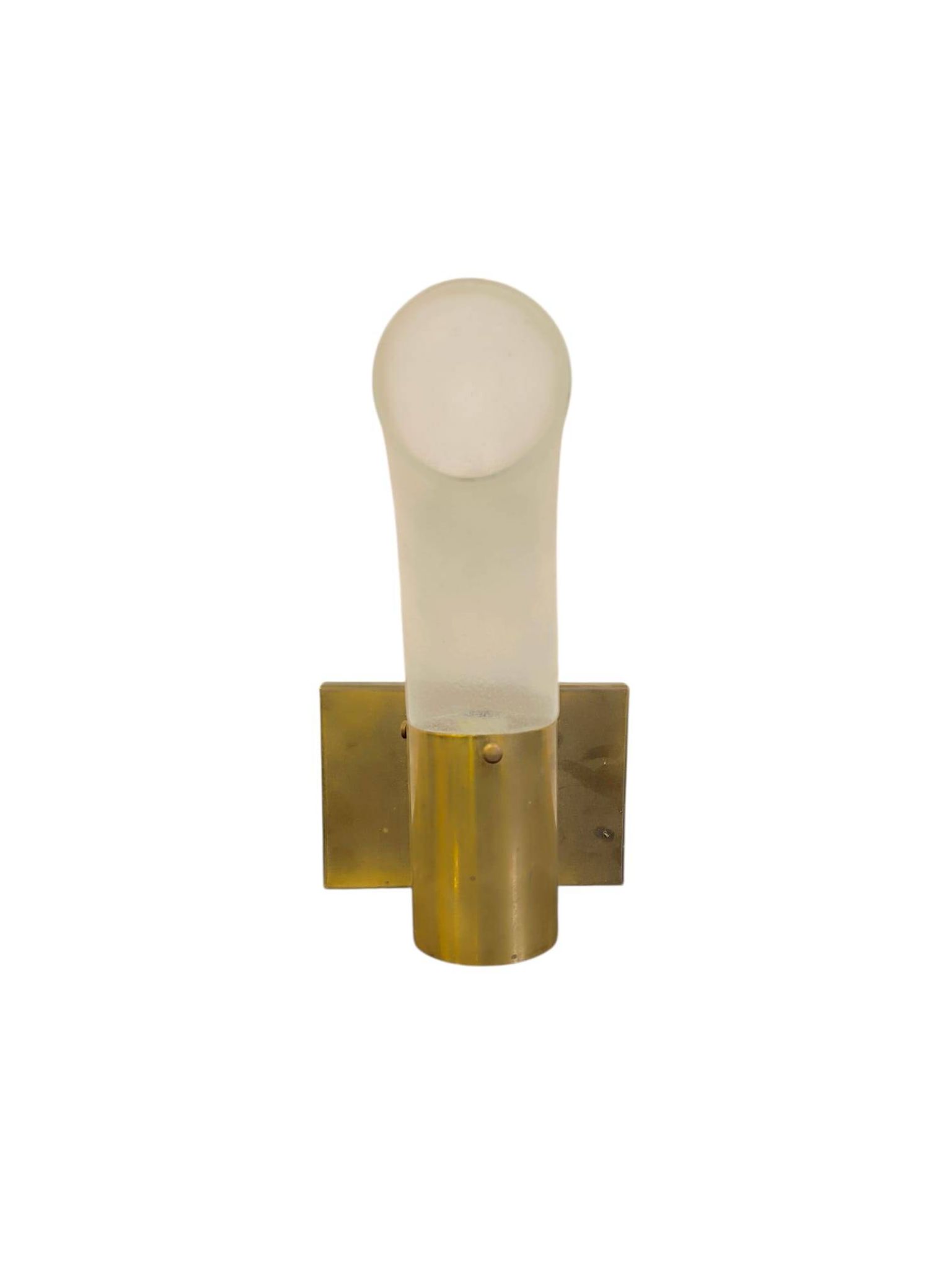 Brass and Pulegoso Glass Wall Lamp attributed to Aldo Nason for Mazzega 1960s