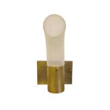 Brass and Pulegoso Glass Wall Lamp attributed to Aldo Nason for Mazzega 1960s
