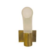 Brass and Pulegoso Glass Wall Lamp attributed to Aldo Nason for Mazzega 1960s