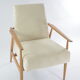 Fauteuil fox velours côtèle crème