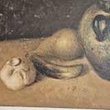 Ancient painting oil on wood "The table"